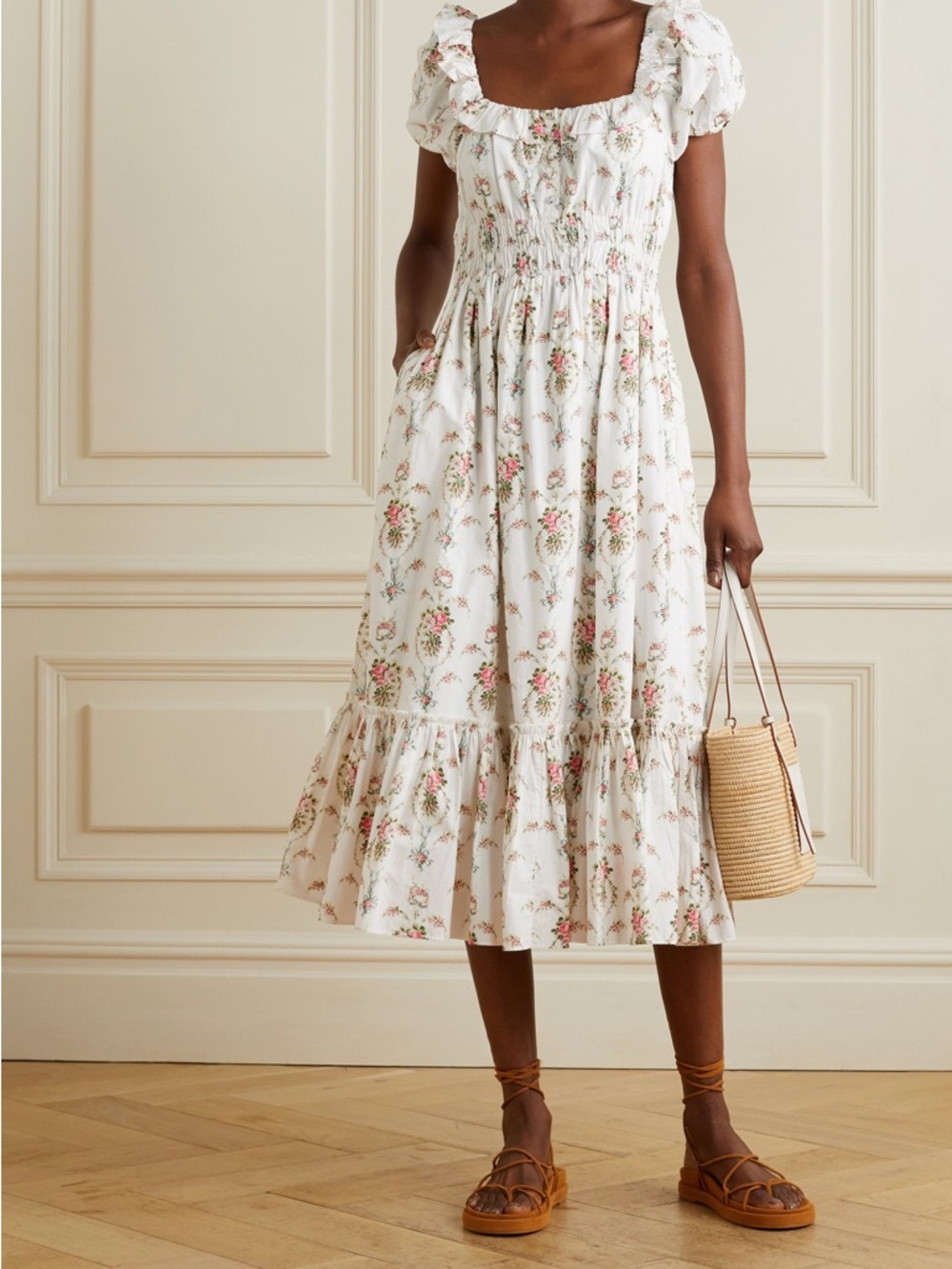 LoveShackFancy Midi Dress size L EUC